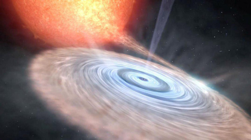 شناسایی یک باد شدید در نزدیکی یک سیاه‌چاله